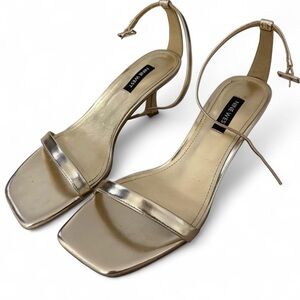 Nine West Metallic Gold Heeled Sandals